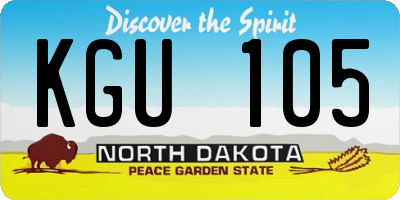 ND license plate KGU105