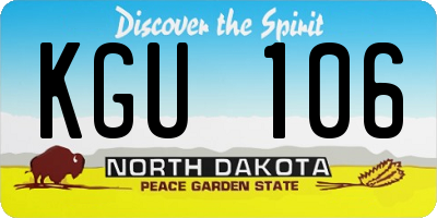 ND license plate KGU106