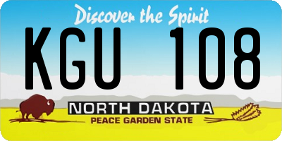 ND license plate KGU108