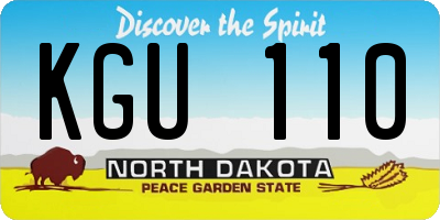ND license plate KGU110