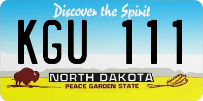 ND license plate KGU111