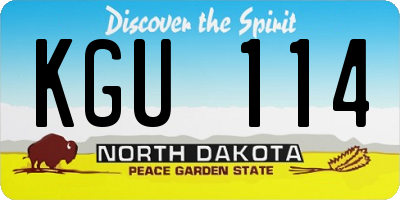 ND license plate KGU114