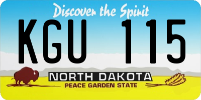 ND license plate KGU115