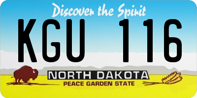 ND license plate KGU116