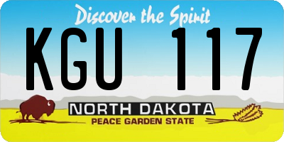 ND license plate KGU117