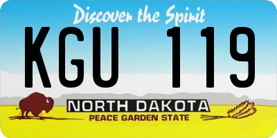 ND license plate KGU119