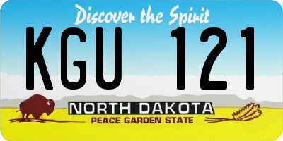 ND license plate KGU121