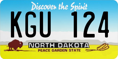 ND license plate KGU124