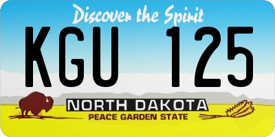 ND license plate KGU125