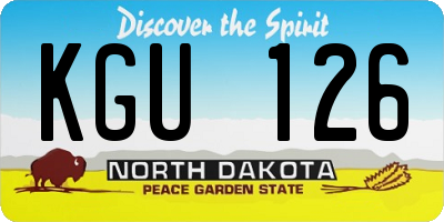 ND license plate KGU126