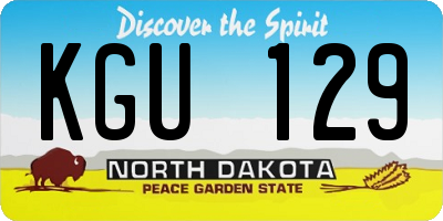 ND license plate KGU129