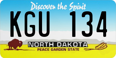 ND license plate KGU134