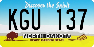 ND license plate KGU137