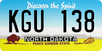 ND license plate KGU138