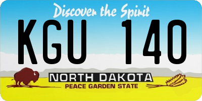 ND license plate KGU140