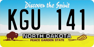 ND license plate KGU141