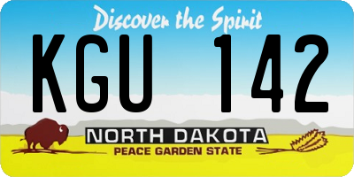 ND license plate KGU142