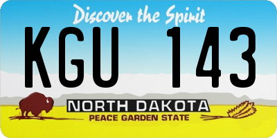 ND license plate KGU143