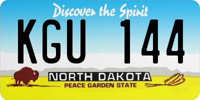 ND license plate KGU144