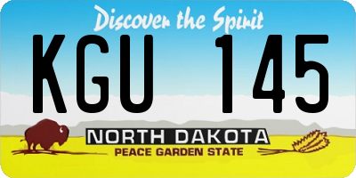 ND license plate KGU145