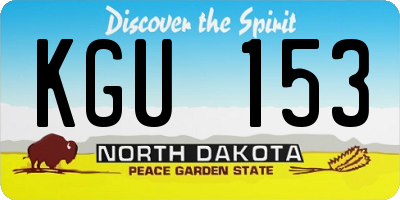 ND license plate KGU153