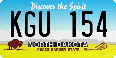ND license plate KGU154