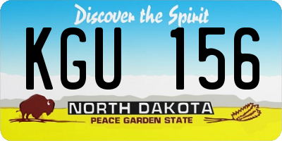 ND license plate KGU156
