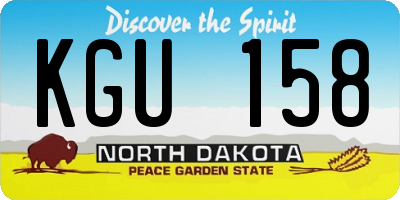 ND license plate KGU158