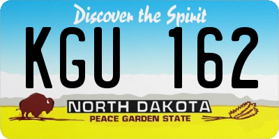ND license plate KGU162