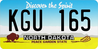ND license plate KGU165