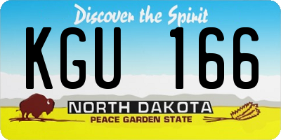ND license plate KGU166