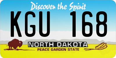 ND license plate KGU168
