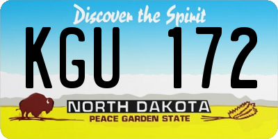 ND license plate KGU172