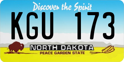 ND license plate KGU173