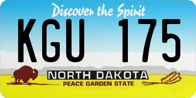 ND license plate KGU175