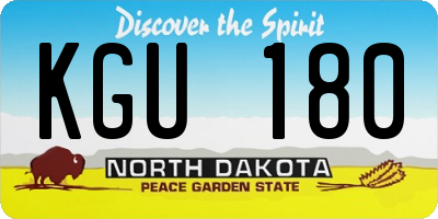 ND license plate KGU180