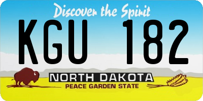 ND license plate KGU182