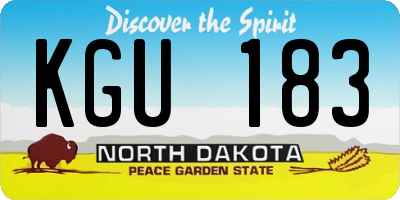 ND license plate KGU183