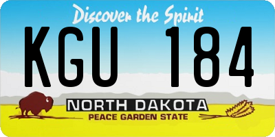 ND license plate KGU184