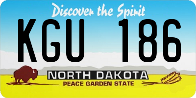 ND license plate KGU186