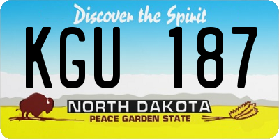 ND license plate KGU187