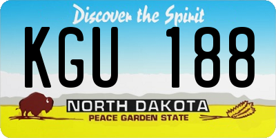 ND license plate KGU188