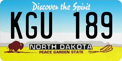 ND license plate KGU189