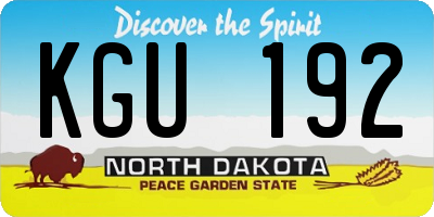 ND license plate KGU192