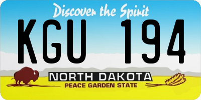 ND license plate KGU194