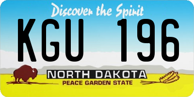 ND license plate KGU196