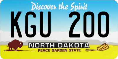 ND license plate KGU200