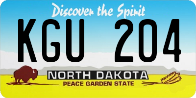 ND license plate KGU204