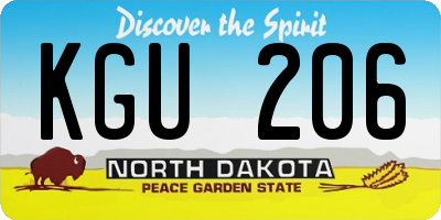 ND license plate KGU206