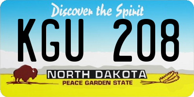 ND license plate KGU208